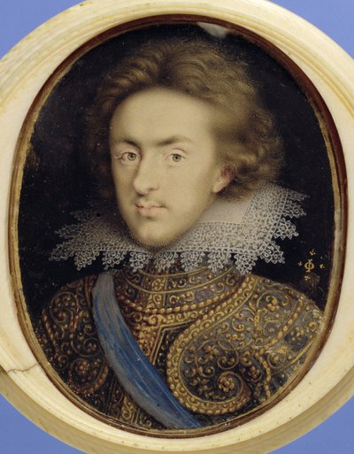Pienoismuotokuva Henrikistä (1594-1612) Walesin prinssi (akvarelli pergamentille). tekijältä Isaac Oliver