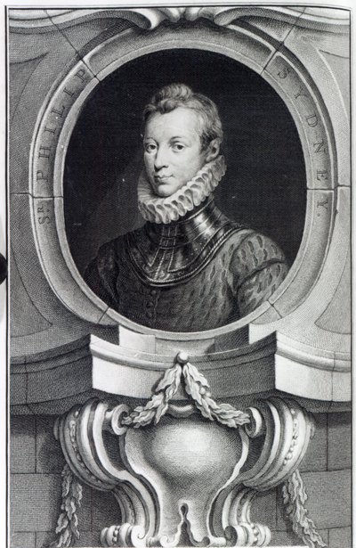 Sir Philip Sidney, kaiverrus Jacobus Houbraken, 1743 tekijältä Isaac Oliver