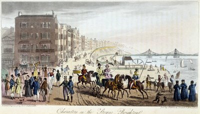 Hahmot Brightonissa - Charles Molloy Westmacottin "" Englannin vakoojassa" -piirustuksessa, Robert Cruikshank, London Edition tekijältä Isaac Robert Cruikshank