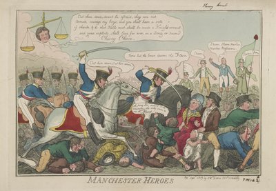 Manchester Heroes, 1819 tekijältä Isaac Robert Cruikshank