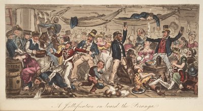 The Return to Port, pubista The English Spy. 1824 (käsinvärinen kaiverrus) tekijältä Isaac Robert Cruikshank