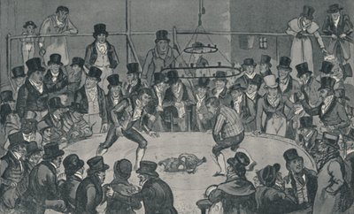 At the Royal Cockpit, 1821, 1920. Taiteilijat: Isaac Robert Cruikshank, George Cruikshank. tekijältä Isaac, Robert and George Cruikshank