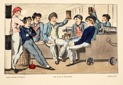 The Lads of the Ocean, 1805 (käsinvärinen kaiverrus) tekijältä Isaac, Robert and George Cruikshank