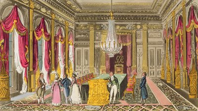 Tom, Jerry ja Logic vierailemassa Carlton Housessa, Pierce Eganin "Life in London", 1821-22 (värillinen akvatinta) tekijältä Isaac, Robert and George Cruikshank