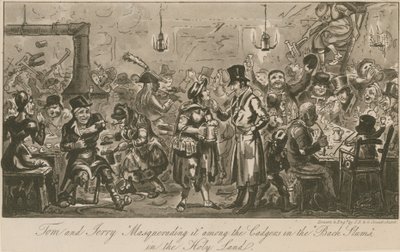 Tom ja Jerry naamioivat sen pyhien slummeissa Pyhässä maassa tekijältä Isaac, Robert and George Cruikshank