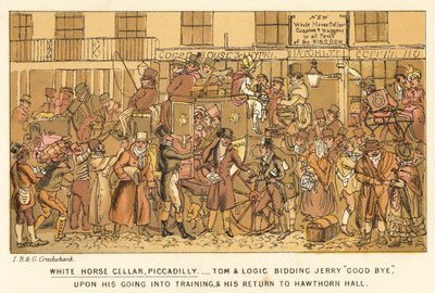 White Horse Cellar, Piccadilly tekijältä Isaac, Robert and George Cruikshank