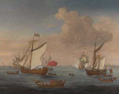 Aluksia Thamesin suistossa Sheernessin lähellä tekijältä Isaac Sailmaker