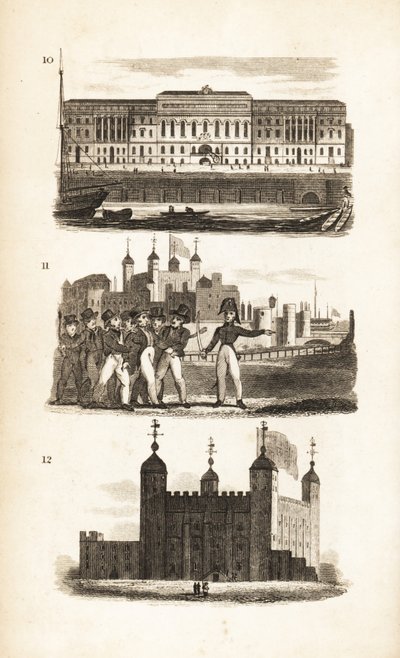 Custom House, Press Gang ja Tower of London tekijältä Isaac Taylor