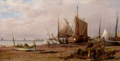 Brighton Beach kalastusveneiden kanssa tekijältä Isaac Walter Jenner
