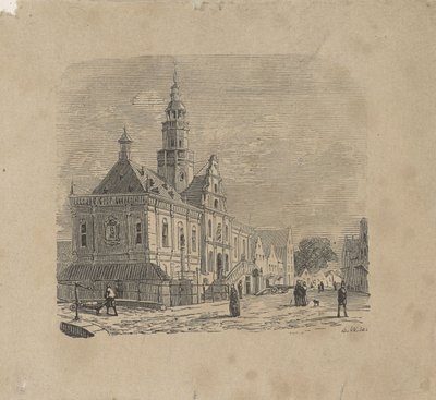 Näkymä Bolswardin kaupungintalolle tekijältä Isaac Weissenbruch