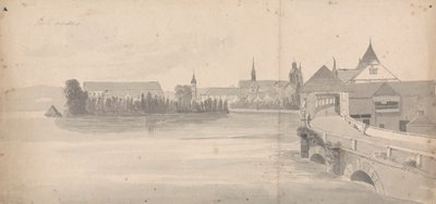 Kylä järven rannalla tekijältä Isaac Weld