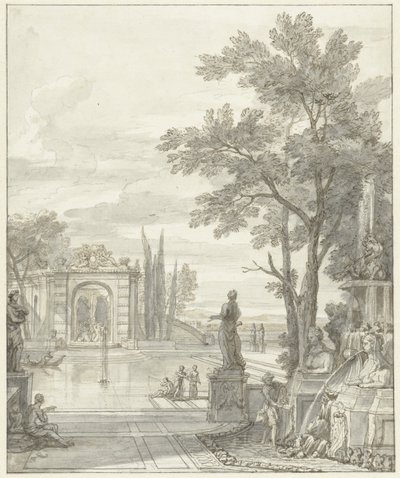 Puistonäkymä tekijältä Isaac de Moucheron
