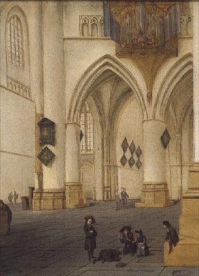 Näkymä Haarlemin St. Bavon kirkon eteläambulatoriosta tekijältä Isaac van Nickele