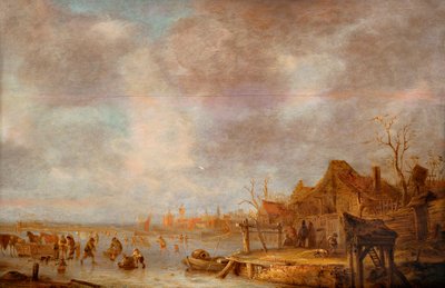 Talvipäivä Haarlemin ulkopuolella, vuosien 1638 ja 1640 välillä. tekijältä Isaac van . Ostade