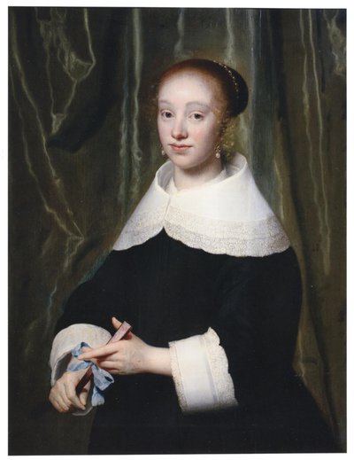 Muotokuva Esther Barysta (1630-1696), noin 1652, Jan Hendrik Lestevenonin morsian. tekijältä Isaack Luttichuys