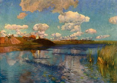 Aurinkoinen päivä järven rannalla, 1899-1900, 1965. tekijältä Isaak Ilyich Levitan