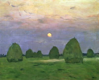 Hayricks at Dusk, 1899 tekijältä Isaak Ilyich Levitan