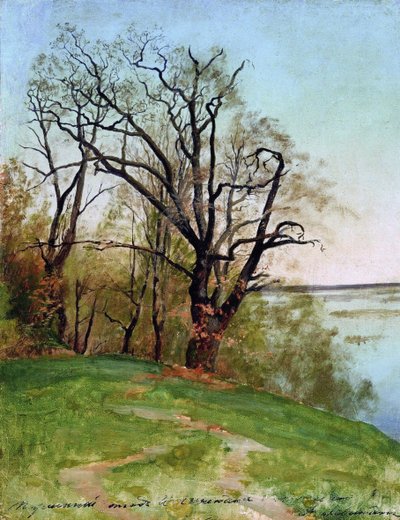 Tammi joen rannalla, 1887. tekijältä Isaak Ilyich Levitan