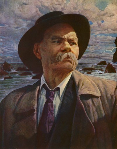 Maxim Gorki (värilitografia) tekijältä Isaak Israilevich (after) Brodsky