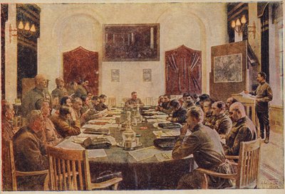 Neuvosto-Venäjän vallankumouksellisen sotilasneuvoston kokous. vuosi 1925-1934 tekijältä Isaak Israilevich Brodsky