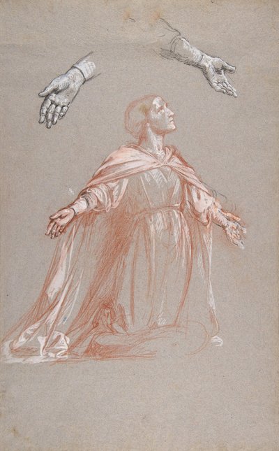 Sainte Clotilde keskirekisteri, seinämaalausten työhuone Saint Remin kappelissa..., 1800-luku tekijältä Isidore Pils