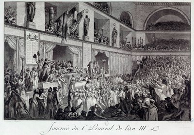 Ranskan vallankumous: Kansan kapinan päivä nälkää vastaan vuoden III ensimmäisessä preeriassa (20.5.1795): Väestö hyökkäsi konventin alueelle ja murhasi varatoimituksesta vastaavan Jean Bertrand Feraud