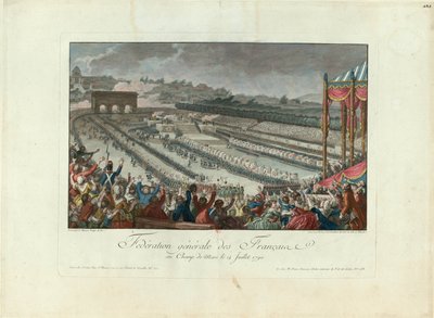 Federaation festivaali Champ de Marsissa 14. heinäkuuta 1790, 1790. tekijältä Isidore Stanislas Helman