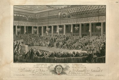 Elokuun 4. päivän yö 1789 kansalliskokouksessa 1790. tekijältä Isidore Stanislas Helman