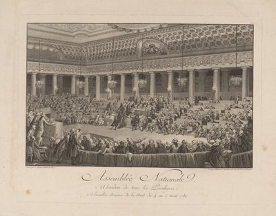 Elokuun 4. päivän yö 1789 kansalliskokouksessa 1790 tekijältä Isidore Stanislas Helman