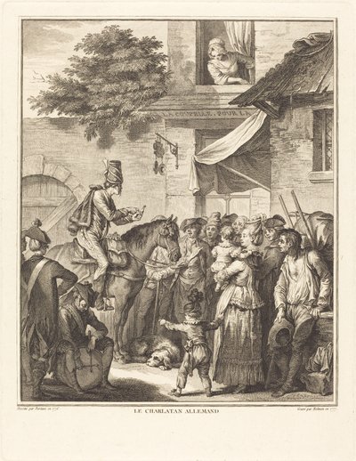 Saksalainen Quack tekijältä Isidore Stanislas Helman after Jean Duplessi Bertaux