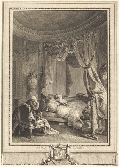 Vaarallinen romaani tekijältä Isidore Stanislas Helman after Nicolas Lavreince