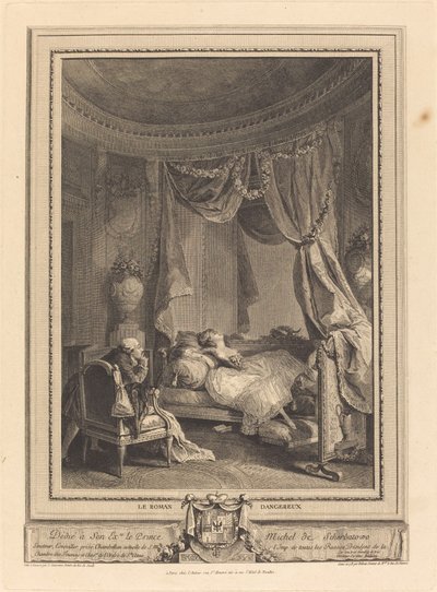 Vaarallinen romaani tekijältä Isidore Stanislas Helman after Nicolas Lavreince