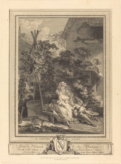 Upea puutarhuri tekijältä Isidore Stanislas Helman after Pierre Antoine Baudouin
