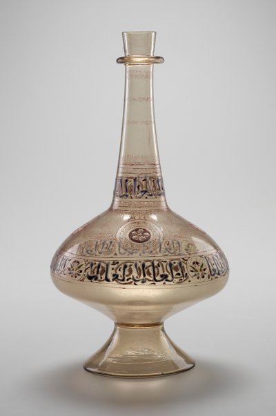 Pullo, tilaaja Dawud, Rasulid Sultan of Jemen, Mamluk-dynastia, 12961321 (emaloitu ja kullattu lasi) tekijältä Islamic School