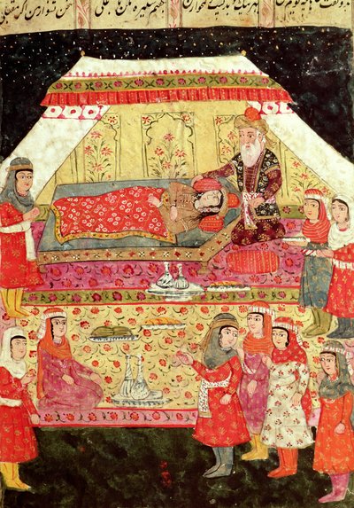 Haaremikohtaus, kuvitus "Shahnamasta" (Kuninkaiden kirja), kirjoittanut Abu