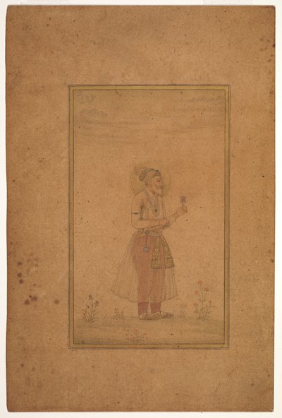 Shah Jahanin muotokuva, 1600-luvun puoliväli (Peittävä akvarelli ja kulta bambulle).
paperilla) tekijältä Islamic School