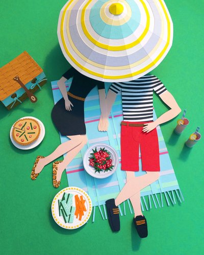 Piknik puistossa, 2016 (paperi) tekijältä Isobel Barber