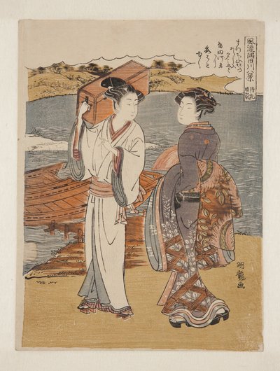 Selkeä sää Matsuchiyamassa (Matsuchiyama Seiran) (värillinen puupainatus) tekijältä Isoda Koryusai