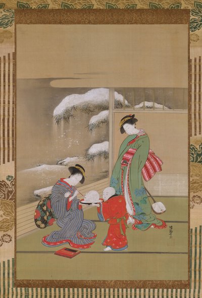 Painting the Eyes on the Snow Rabbit, ca. 1780. tekijältä Isoda Koryusai