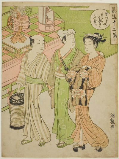 Bon-festivaali kuudennessa kuukaudessa, sarjasta "Furyu juni setsu" tekijältä Isoda Koryusai