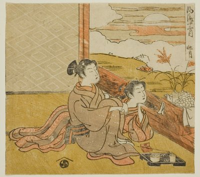 Kahdeksas kuukausi (Sogetsu), sarjasta "Fashionable Twelve Months (Furyu juni tsuki)" tekijältä Isoda Koryusai