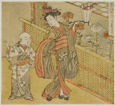 Yhdeksäs kuukausi (Kikuzuki), sarjasta "Fashionable Twelve Months (Furyu juni tsuki)" tekijältä Isoda Koryusai