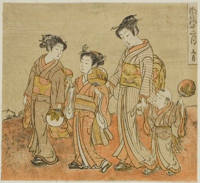 Seitsemäs kuukausi (Fumizuki), sarjasta "Fashionable Twelve Months (Furyu juni tsuki)" tekijältä Isoda Koryusai