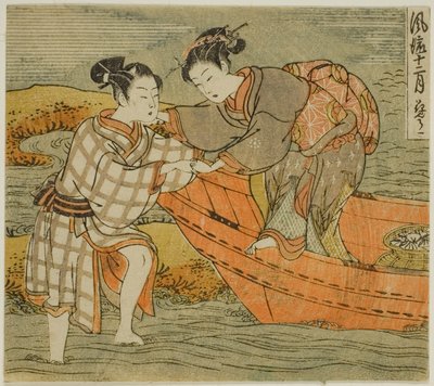 Kolmas kuukausi (Hanamizuki), sarjasta "Fashionable Twelve Months (Furyu juni tsuki)" tekijältä Isoda Koryusai