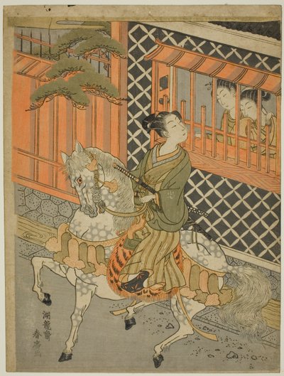 Nuori samurai hevosen selässä tekijältä Isoda Koryusai