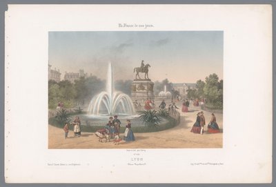 Zicht op de Place Napoléon te Lyon Lyon. Paikka Napoleon (nimi esineellä) Hedendaags Frankrijk (sarjan nimi) Ranska nykyään (sarjan nimi esineellä) tekijältä Isodore Laurent Deroy