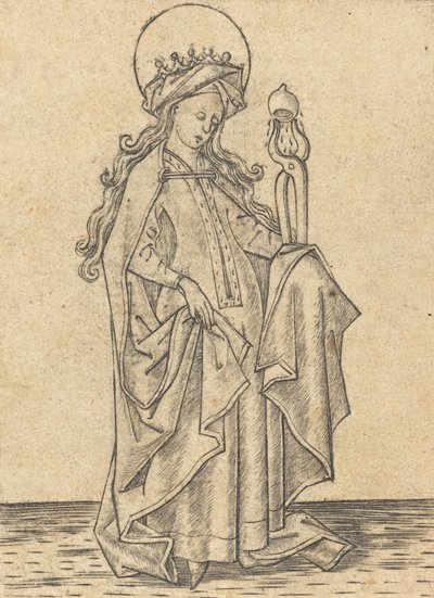 Pyhä Agatha, n. 1465. tekijältä Israhel van Meckenem