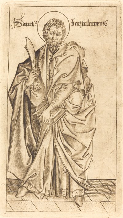 Pyhä Bartolomeus, n. 14701480. tekijältä Israhel van Meckenem
