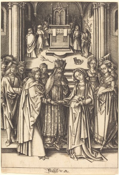 Neitsyen häät, n. 14901500. tekijältä Israhel van Meckenem