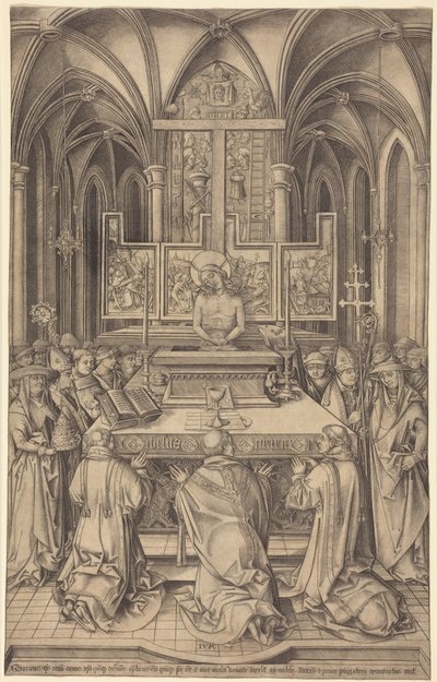 Pyhän Gregorian messu tekijältä Israhel van Meckenem